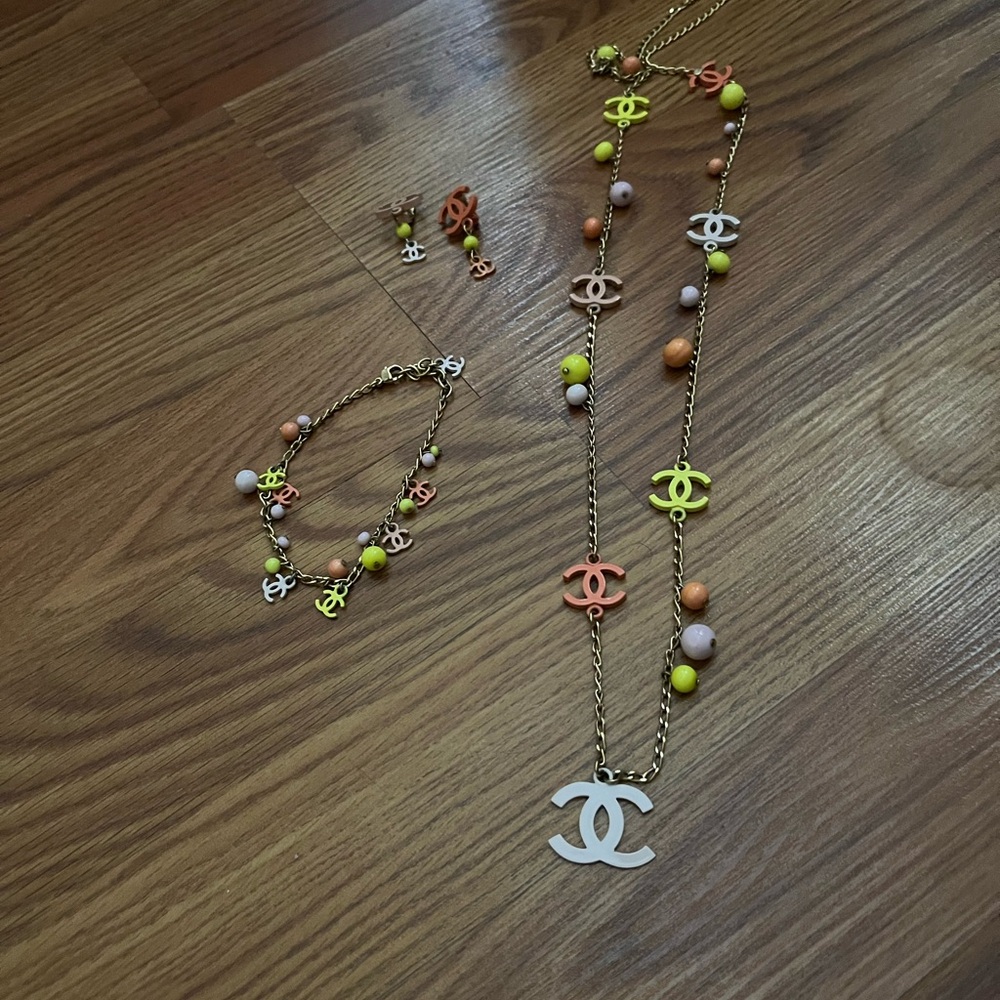 Vintage 2003 Chanel Multicolored CC Necklace set